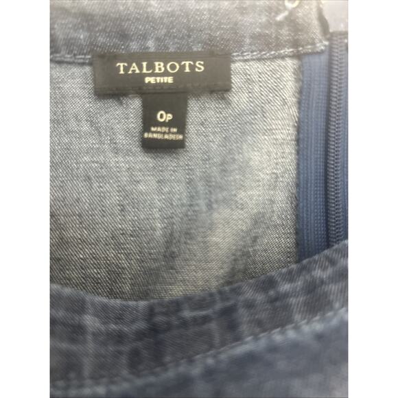 Talbots Denim Dress Womans Zero Petite Cottage Minimalist Western Effortless - Picture 7 of 10